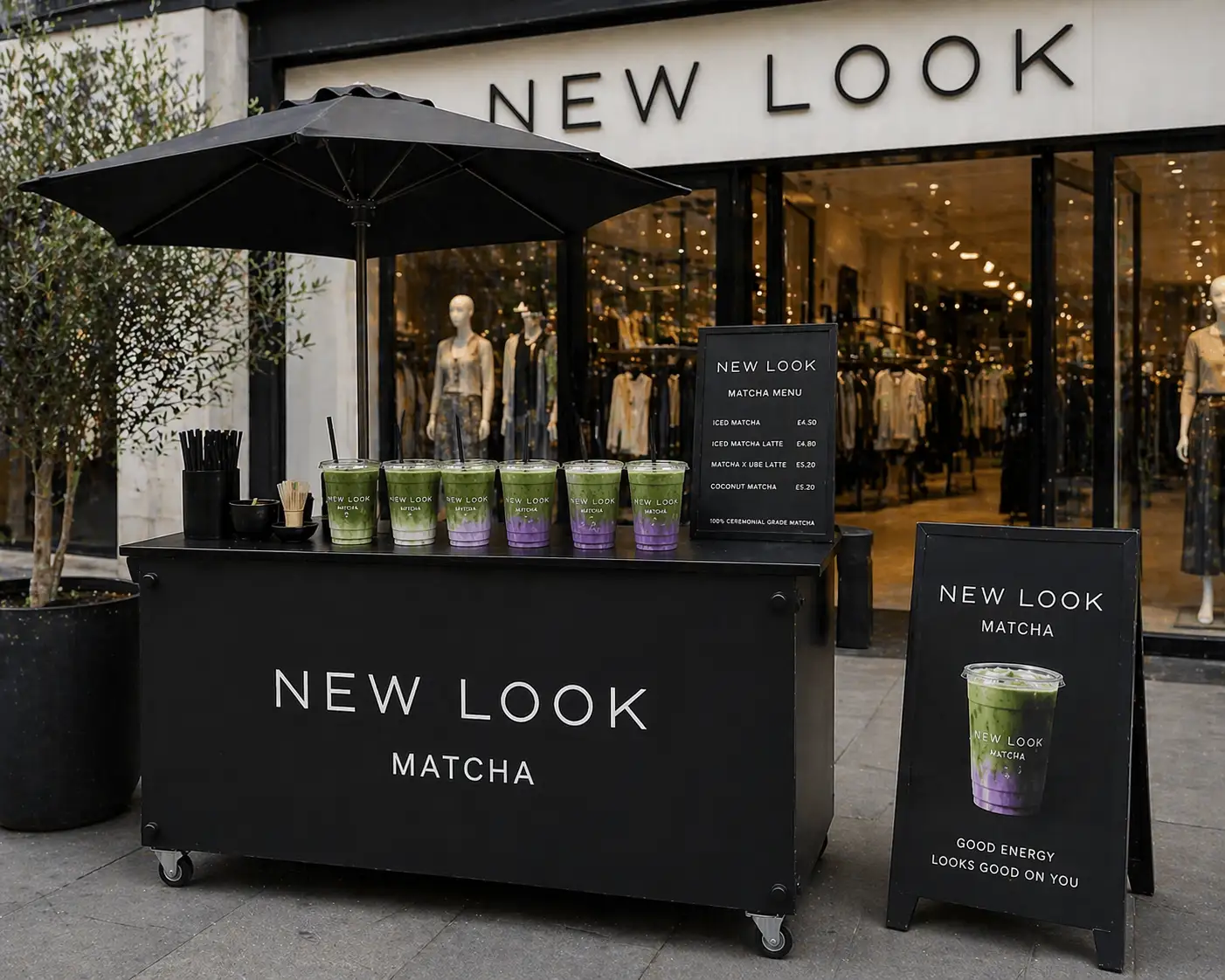 matcha bar setup at London exhibition stand