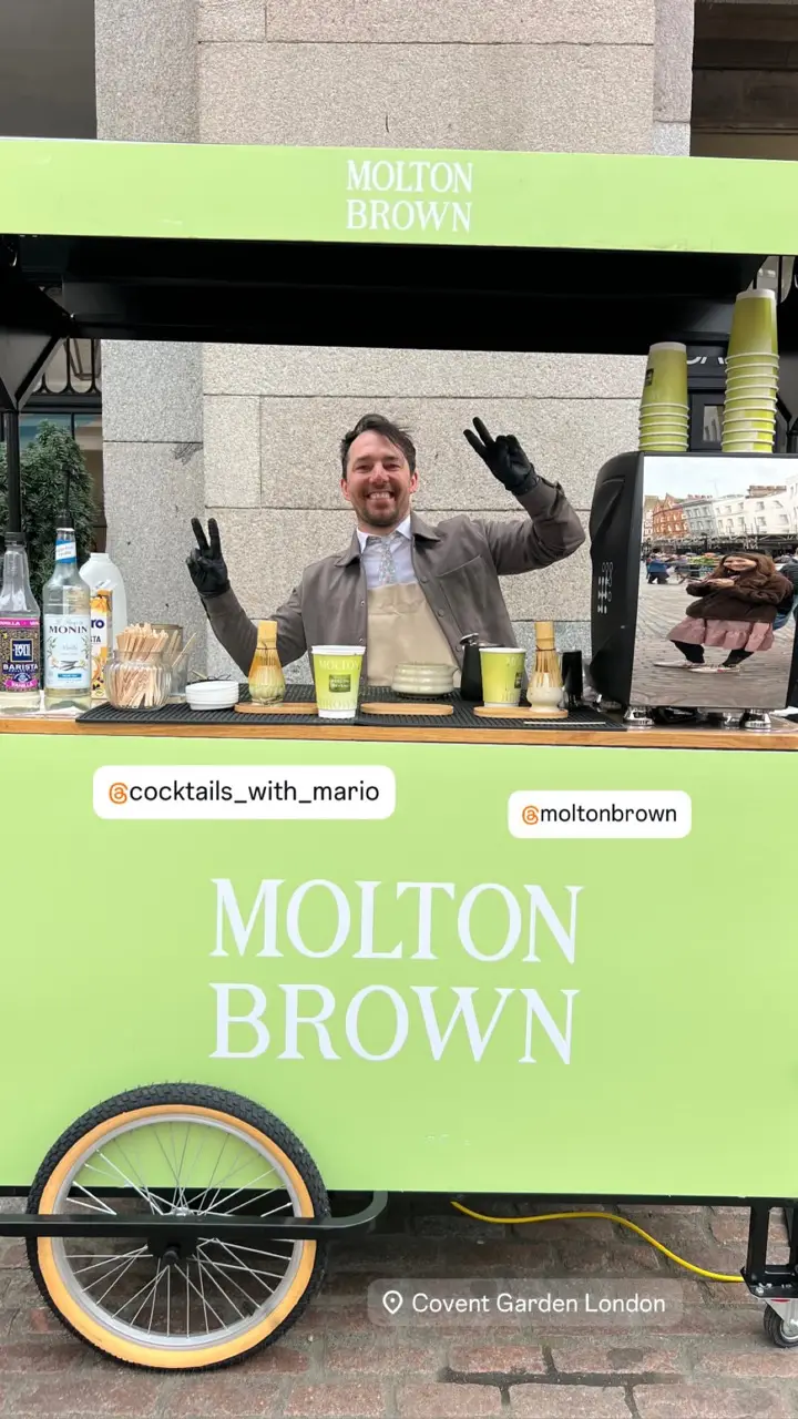 professional matcha baristas serving drinks at event