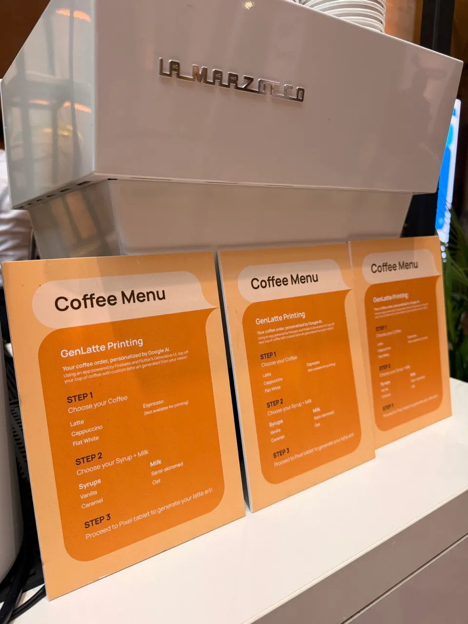 Coffee menu for activation in paris