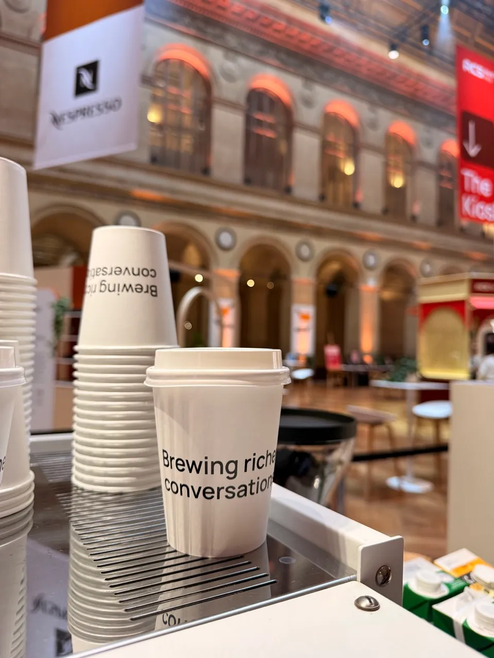 branded coffee cups for activation in paris